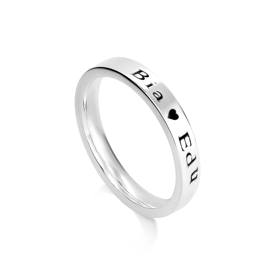 Aliança de Prata Vivata com Gravação Externa