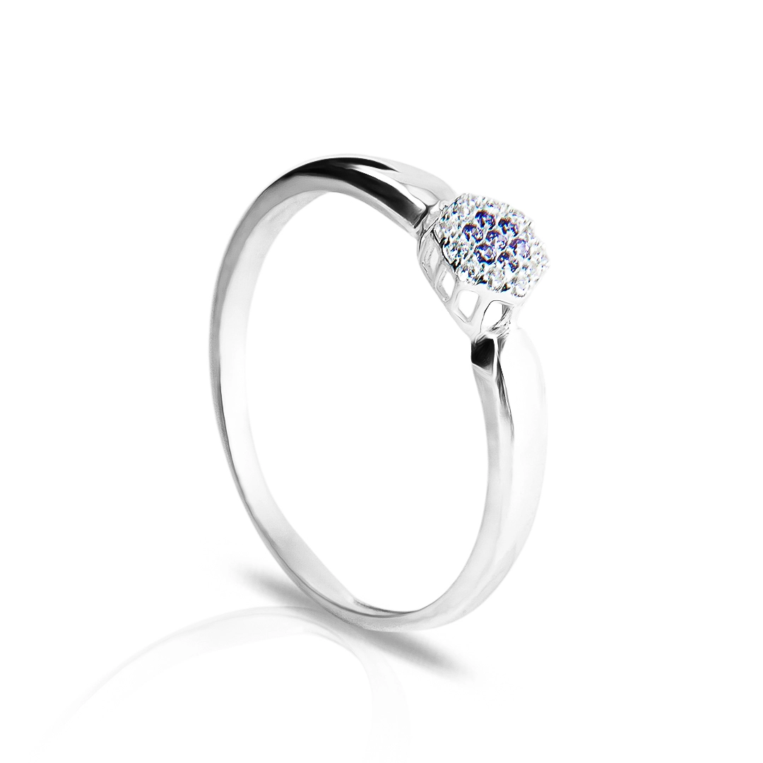 Anel De Formatura Em Prata Com Zircônia Ametista E  Zircônias Cristal Cravejadas