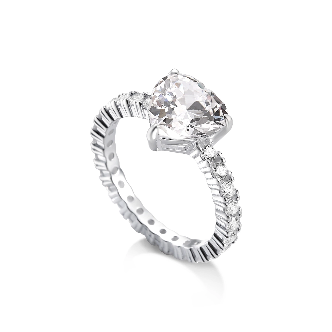 Anel de Prata Blend Collection Coração Com Zircônia Cristal