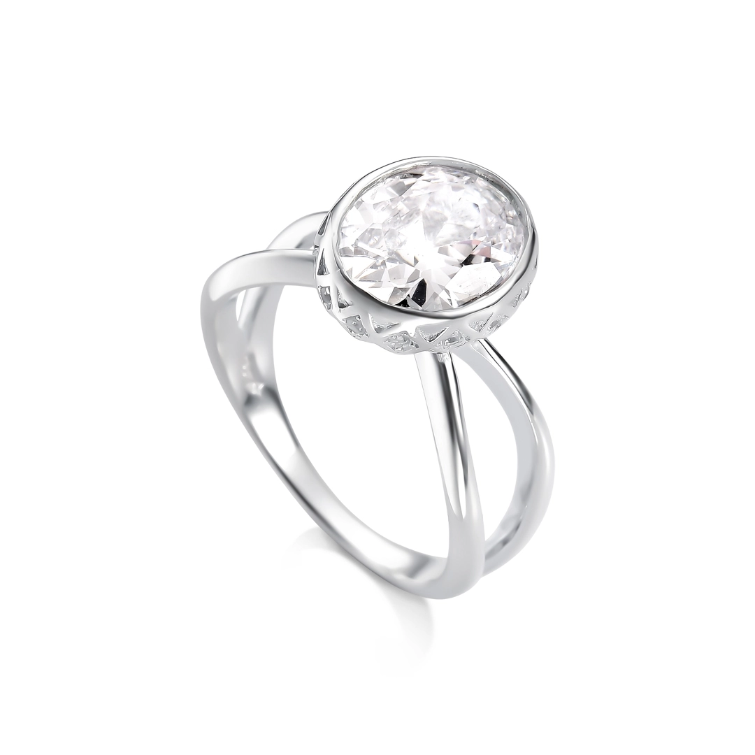 Anel de Prata Blend Collection Vazado Com Zircônia Cristal