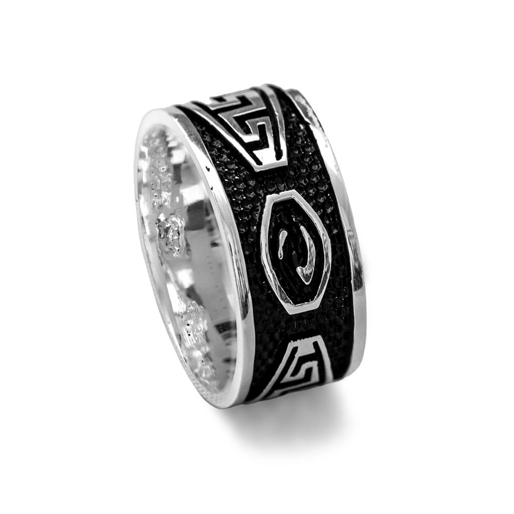 Anel De Prata Envelhecido e Trabalhado