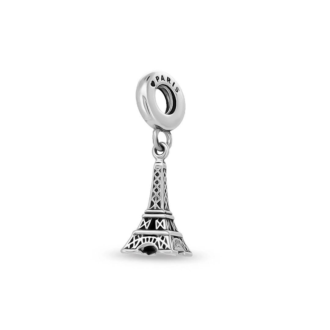 Berloque de Prata Envelhecido com Torre Eiffel