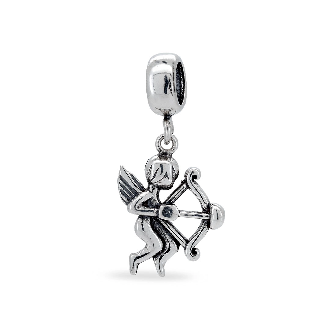 Berloque de Prata Cupido Envelhecido