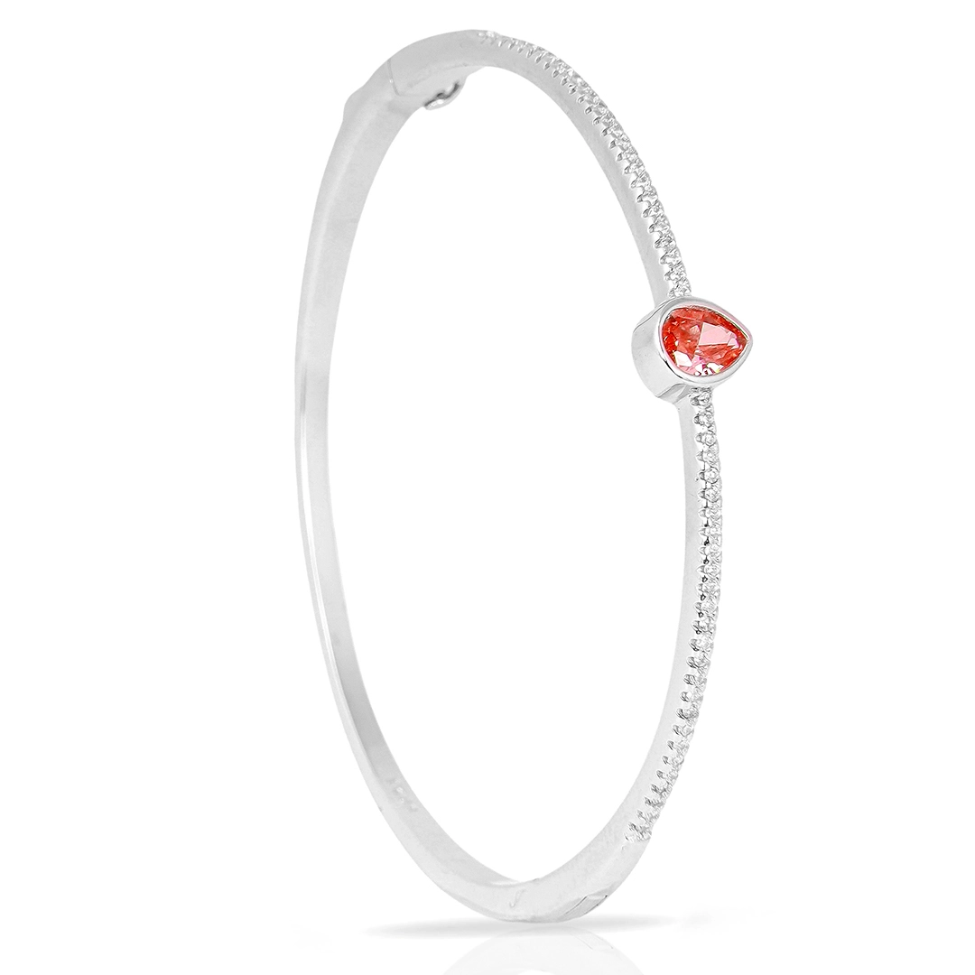 Bracelete Blend Collection de Prata 925 Articulado Gota de Zircônias Granada