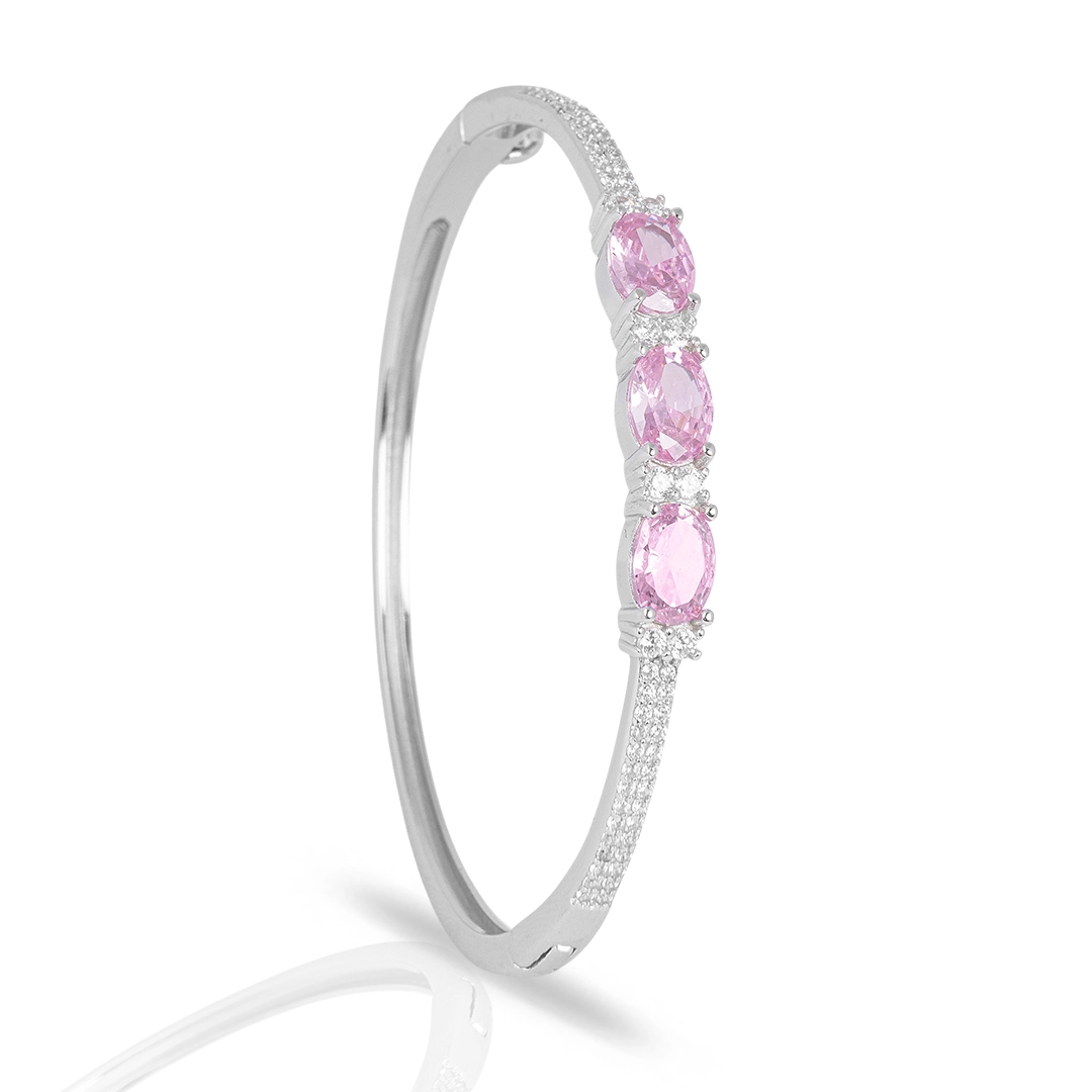 Bracelete Blend Collection de Prata 925 com Zircônias Cristal e Rosa