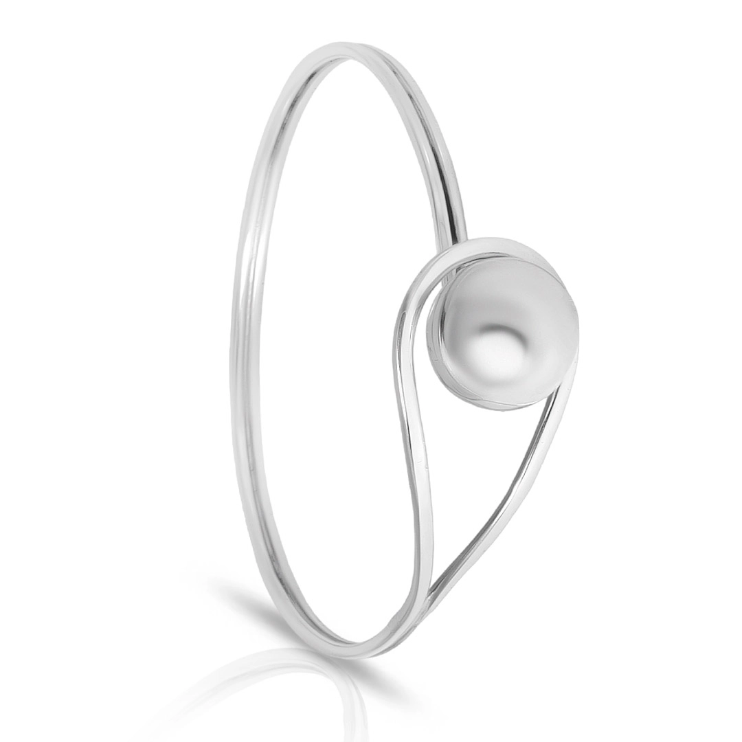 Bracelete de Prata com Esfera Espelhada