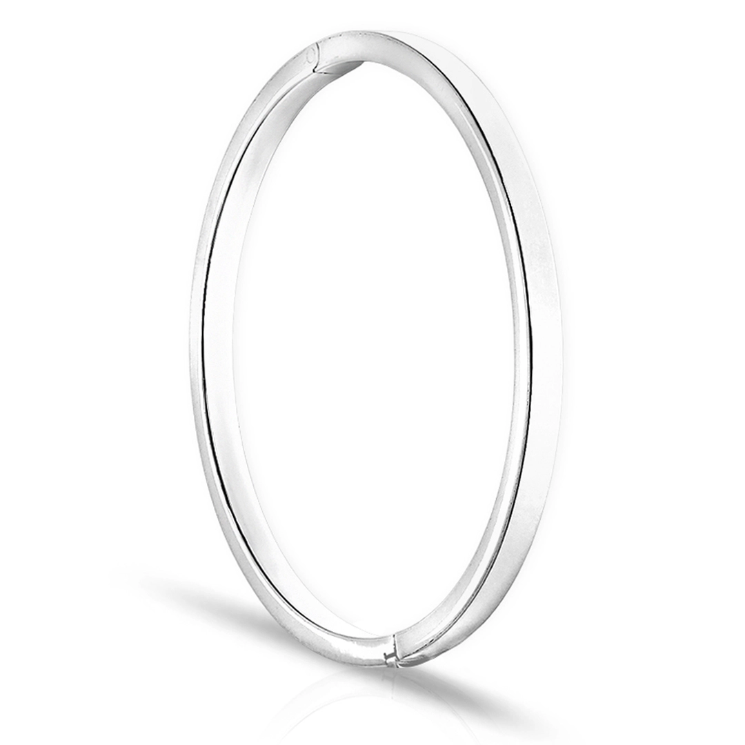 Bracelete De Prata Espelhado com Fio Quadrado