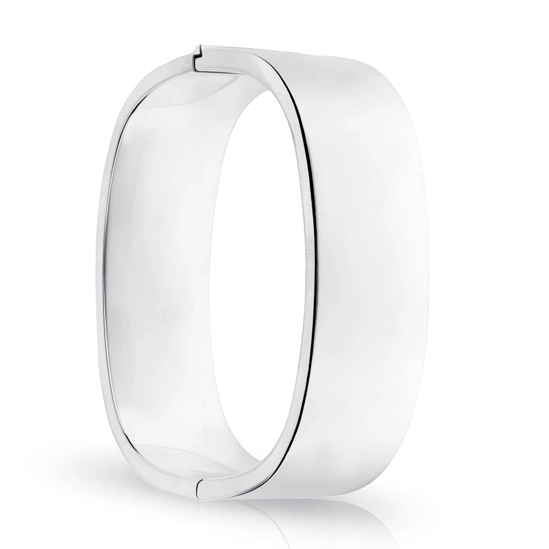 Bracelete de Prata Largo e Espelhado