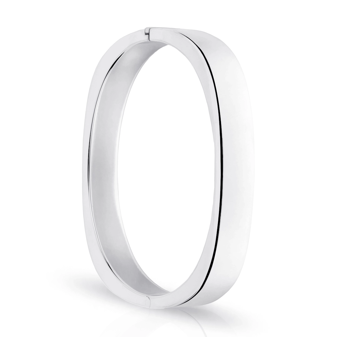 Bracelete de Prata Quadrado e Espelhado