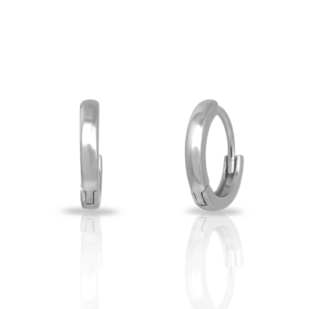 Brinco de Prata Clic Espelhado M