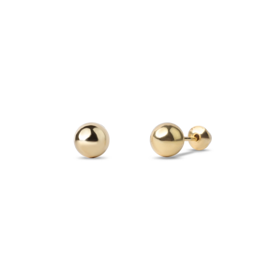 Brinco de Ouro 18k Baby Gold Esfera 3 MM