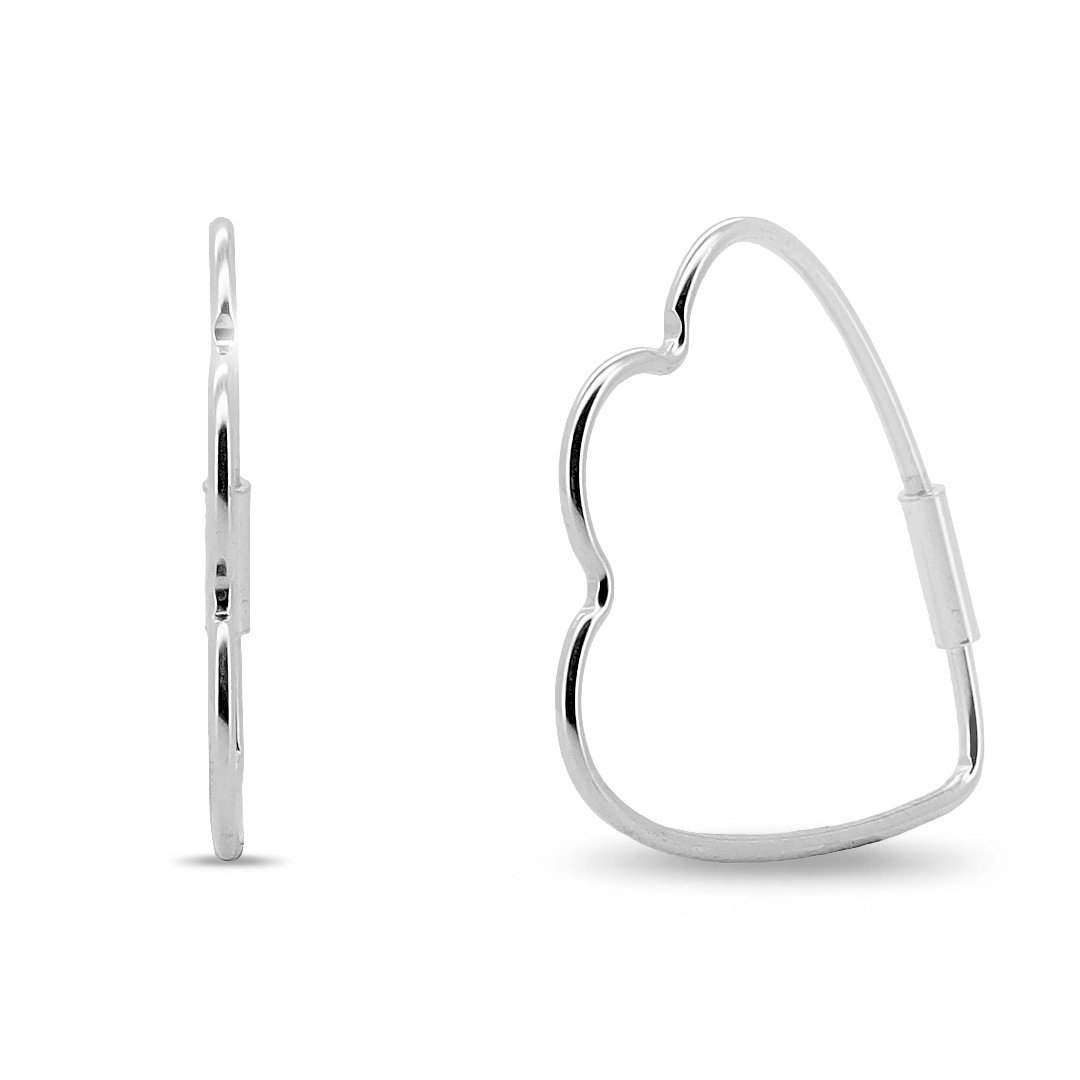 Brinco De Prata Argola com Fio Roliço e Espelhado