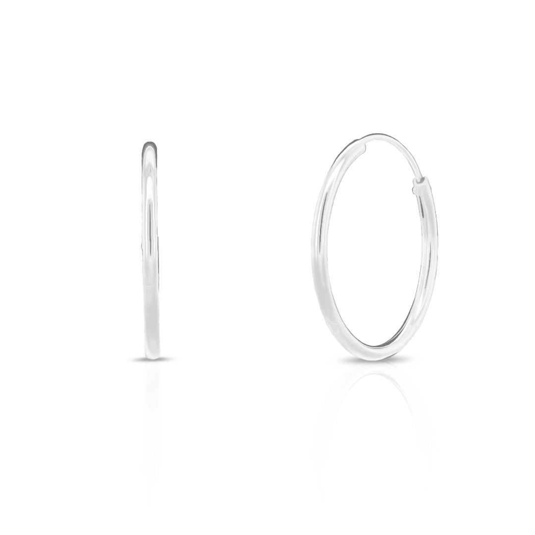 Brinco De Prata Argola Espelhada P