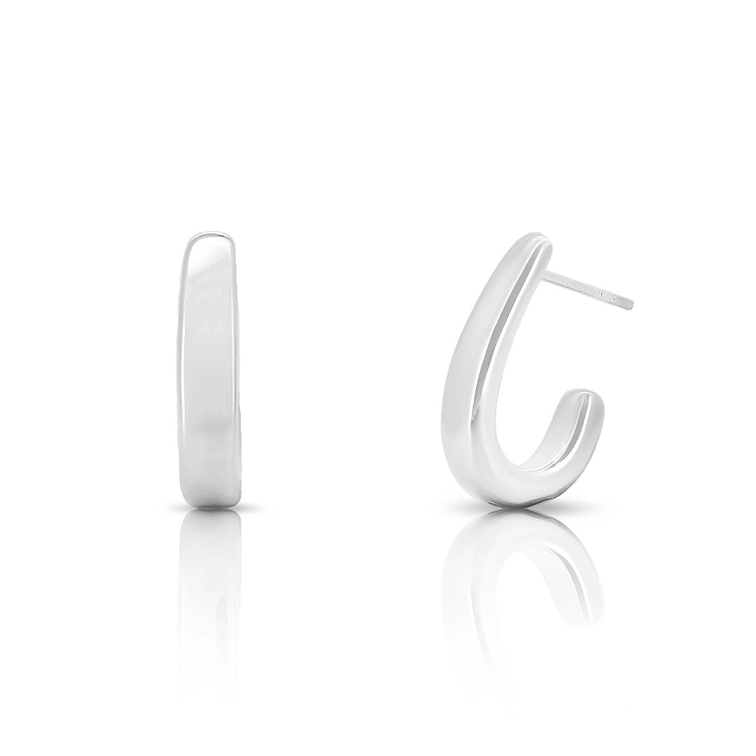 Brinco de Prata Argola Oca e Espelhada