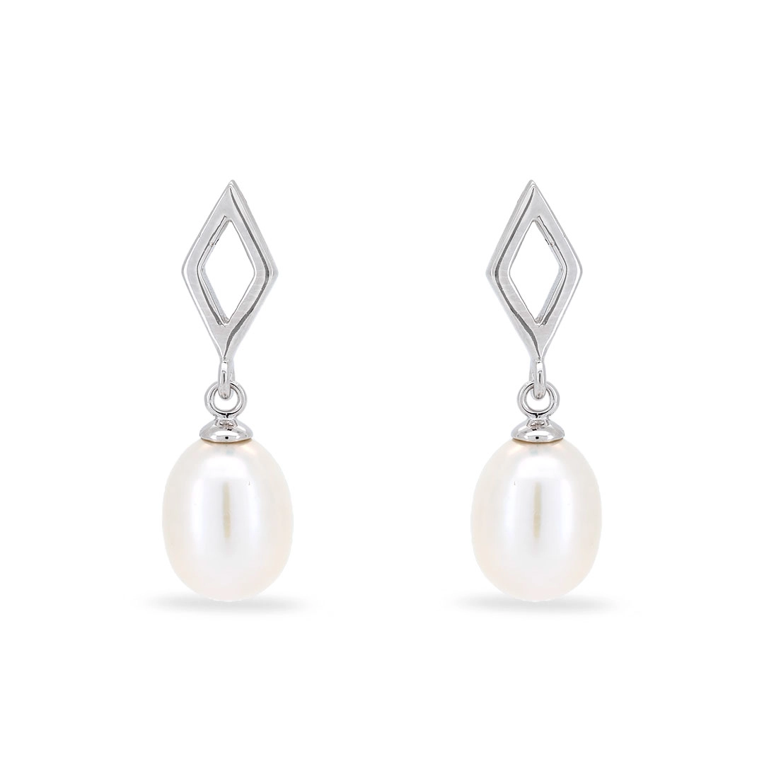 Brinco De Prata Balanço Com Pérola Biwa