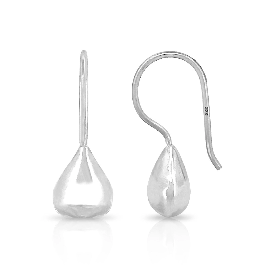 Brinco de Prata Gancho Gota Espelhada