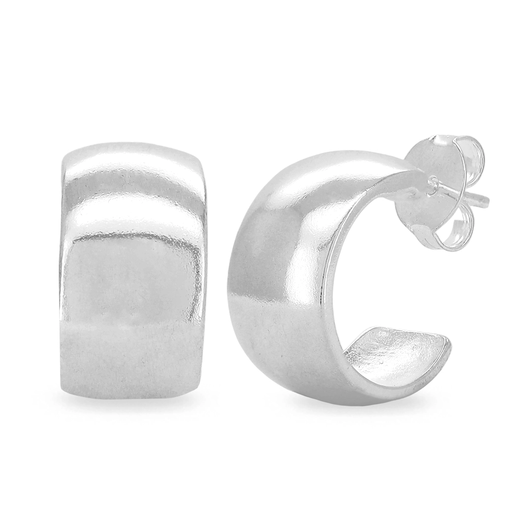 Brinco De Prata Leve Argola Espelhada