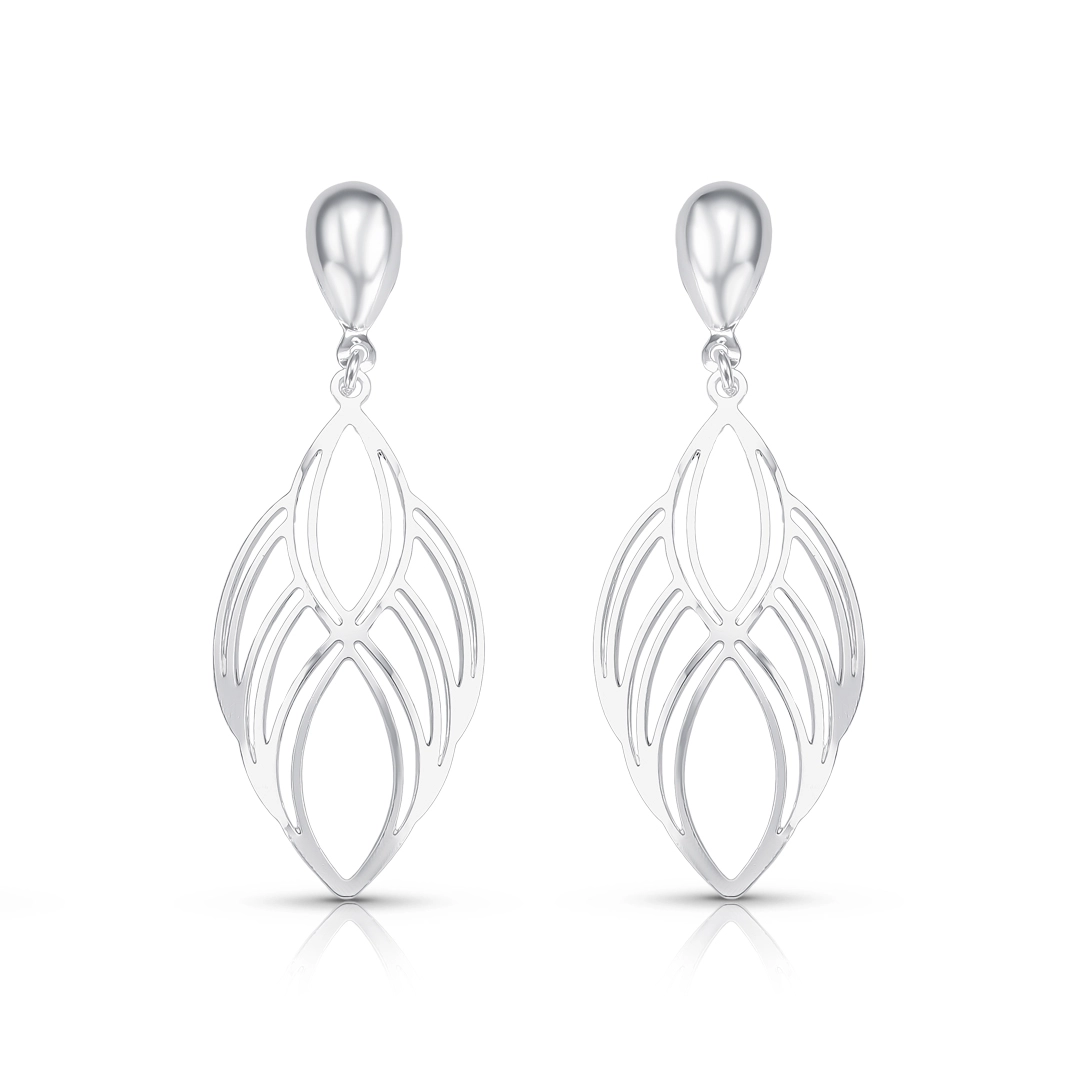 Brinco de Prata Leve Balanço Trabalhado