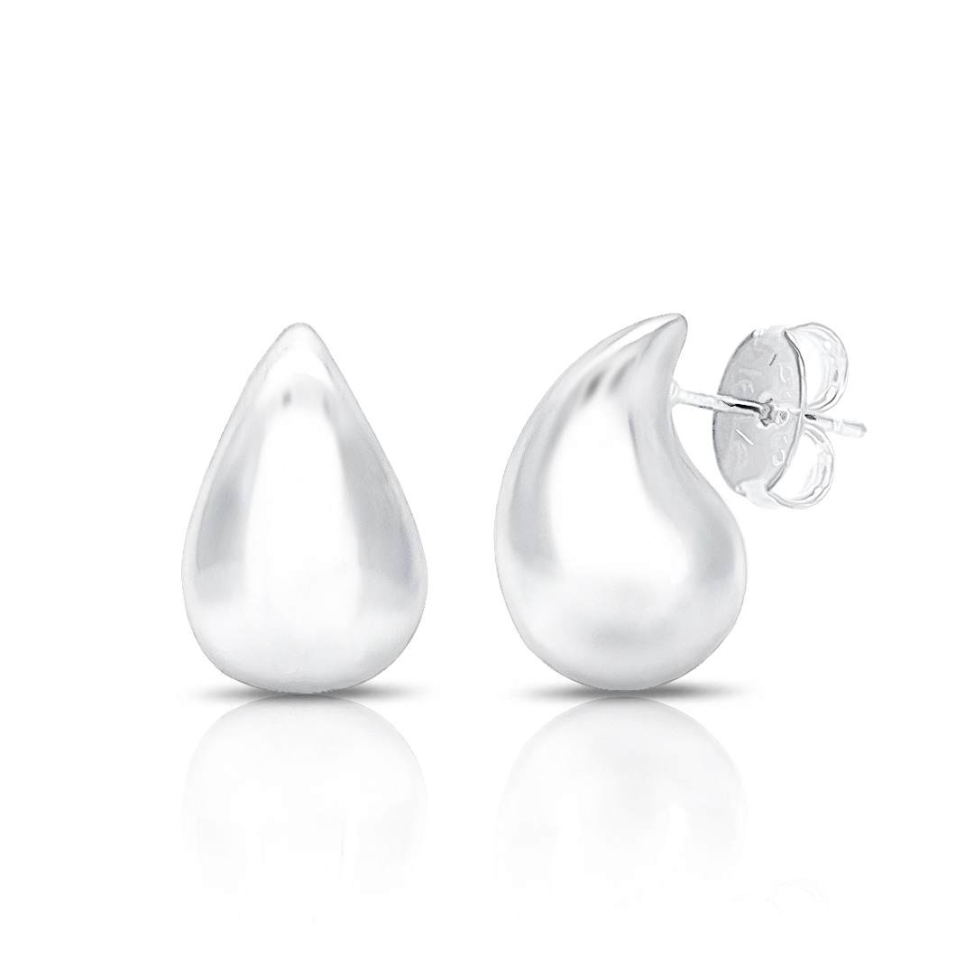 Brinco de Prata Leve Vírgula Espelhada P