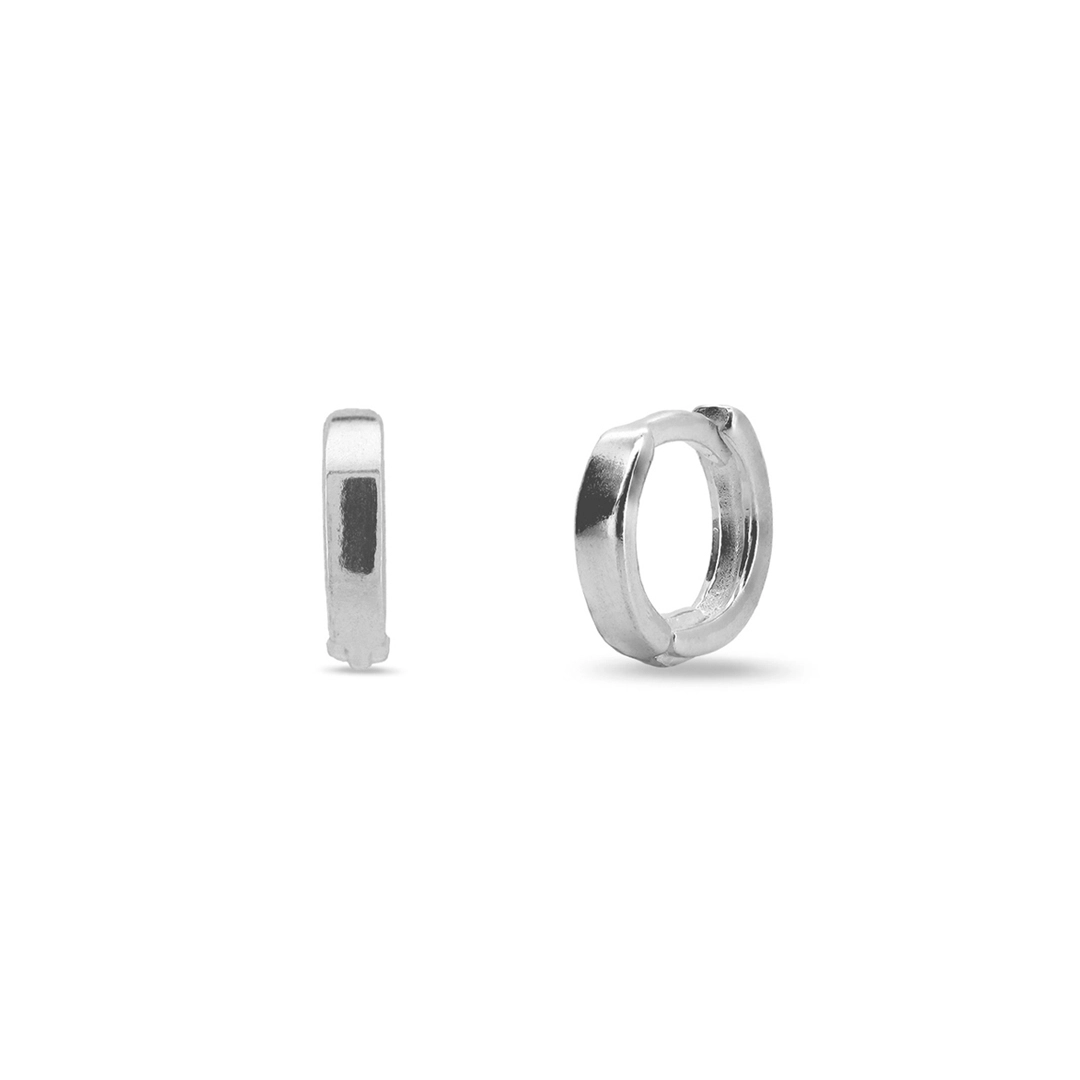 Brinco De Prata Linha Clic Espelhado P