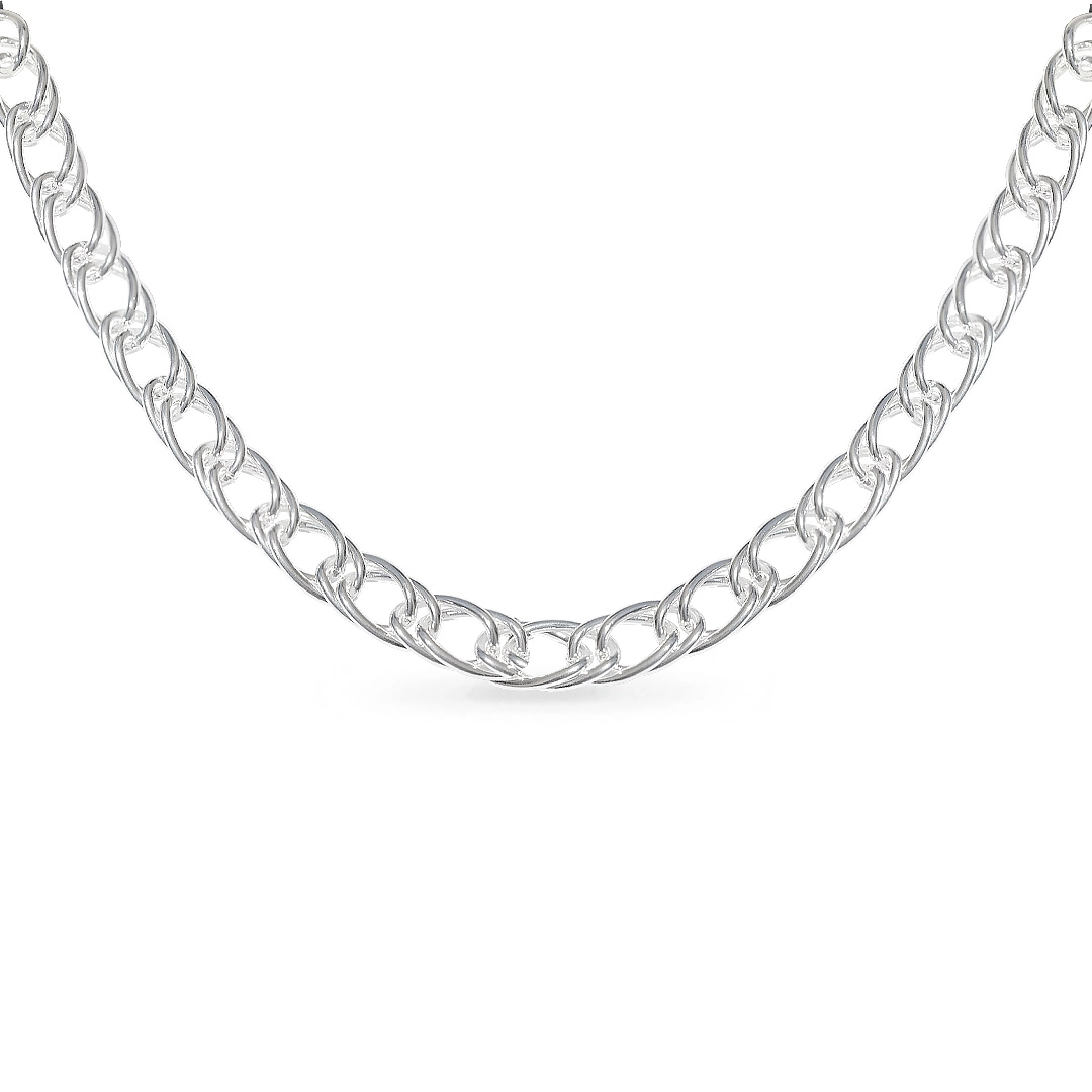 Choker de Prata Leve com Elos Espelhados