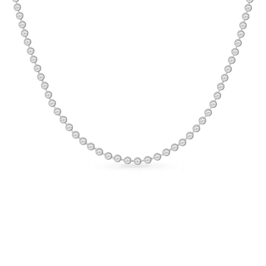 Choker de Prata Leve com Esferas Espelhadas