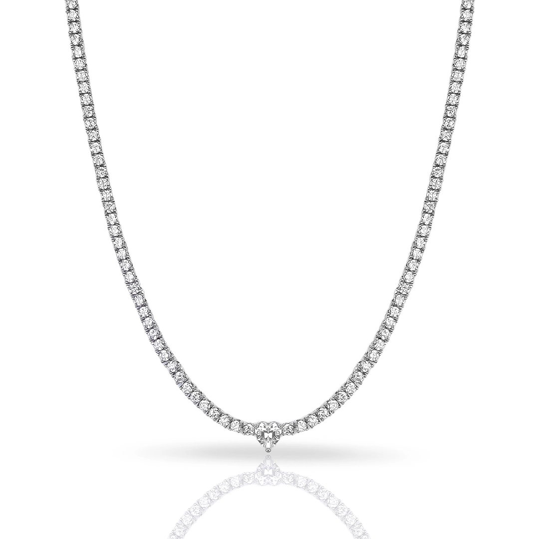 Colar de Prata Blend Collection com Coração de Zircônia Cristal