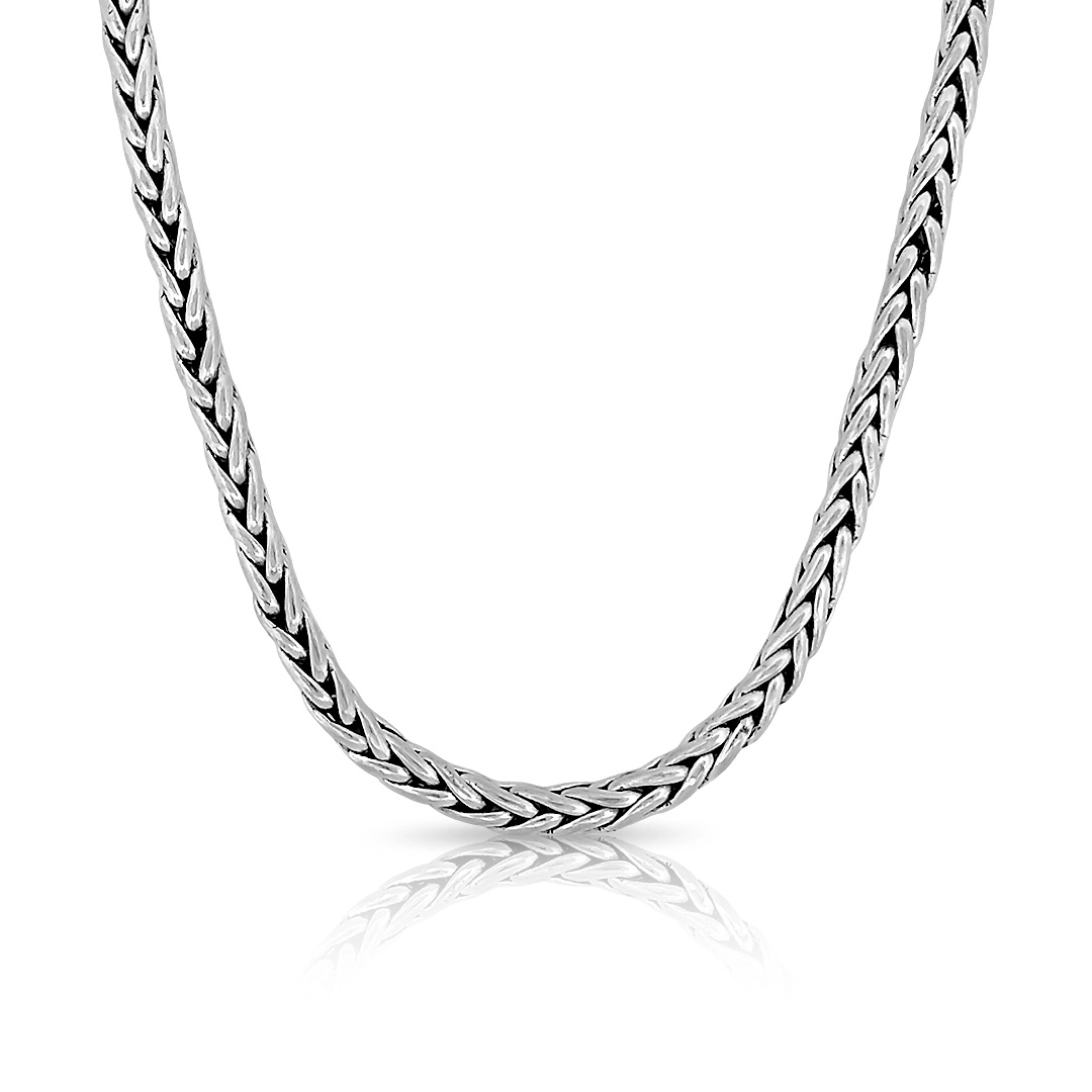 Cordão de Prata Estilo Bali Trançado M 50 cm