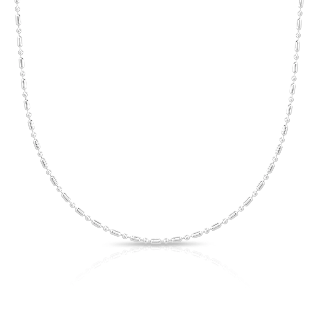 Corrente de Prata Canutilho com Bolinha 45 cm