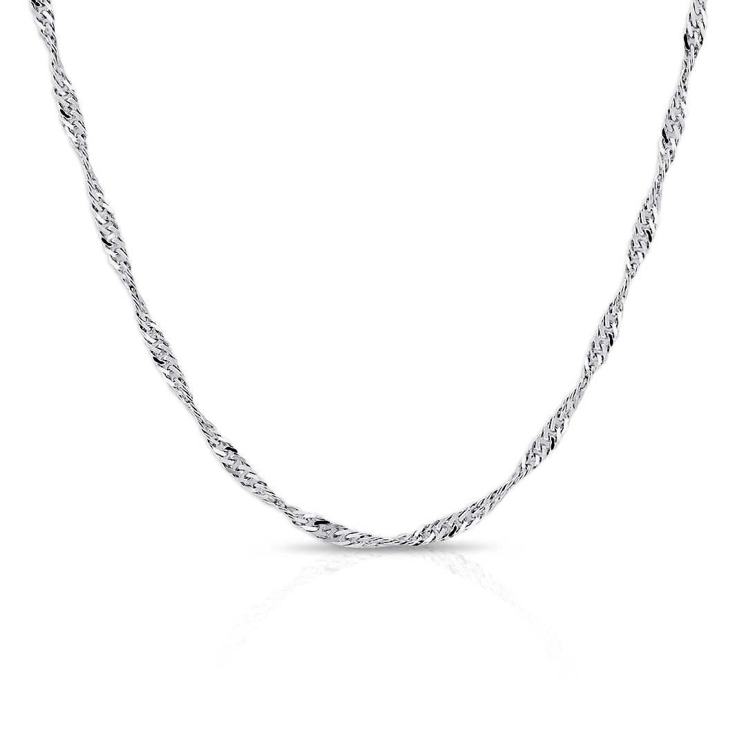 Corrente de Prata em Malha Singapura 40 cm