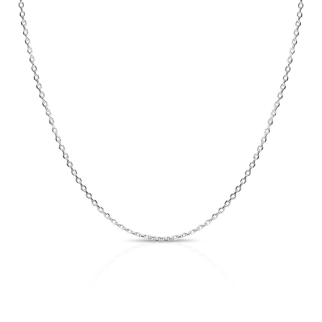 Corrente de Prata Espelhada com Elos Iguais 45 cm