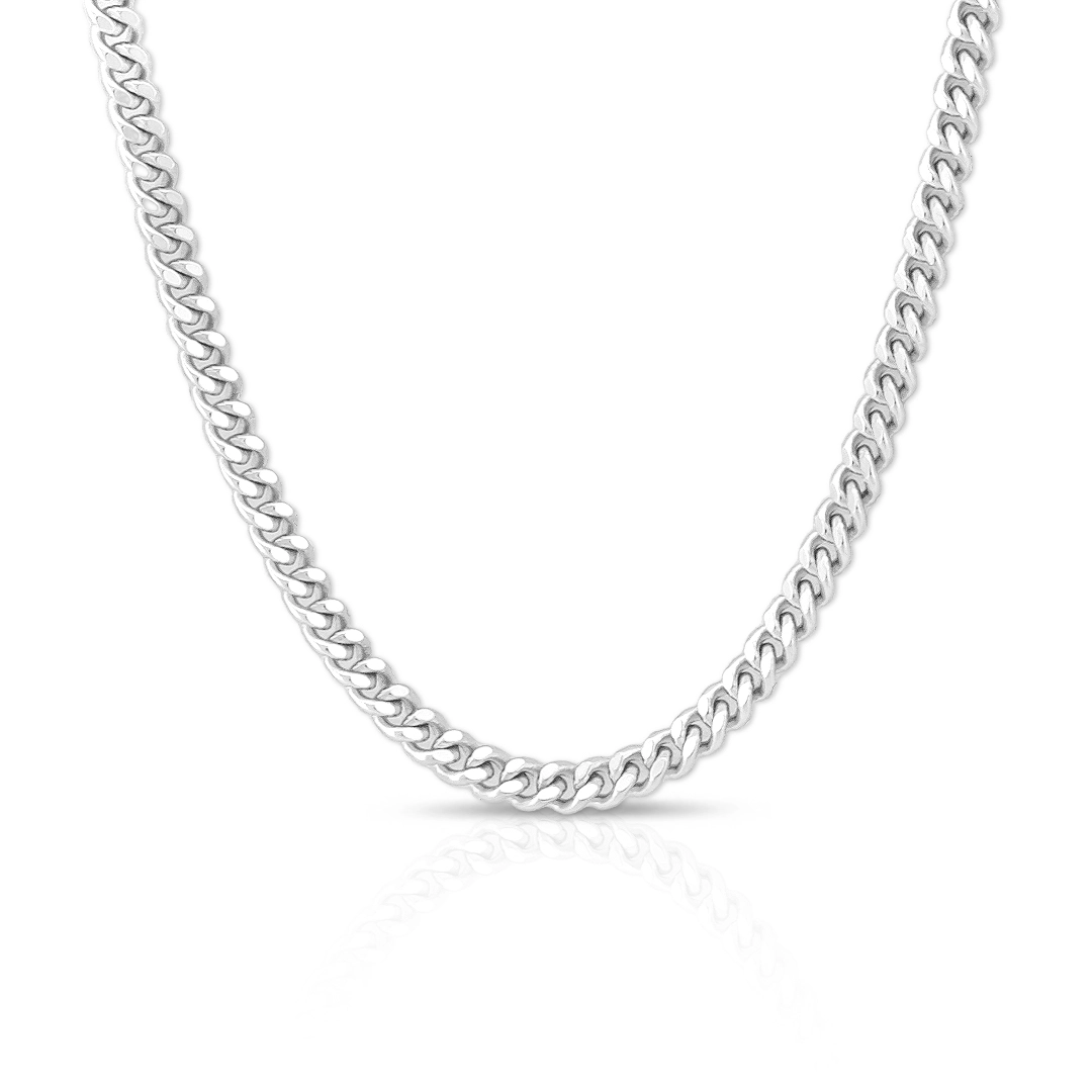 Corrente De Prata Gourmette Fina Diamantada 40 cm