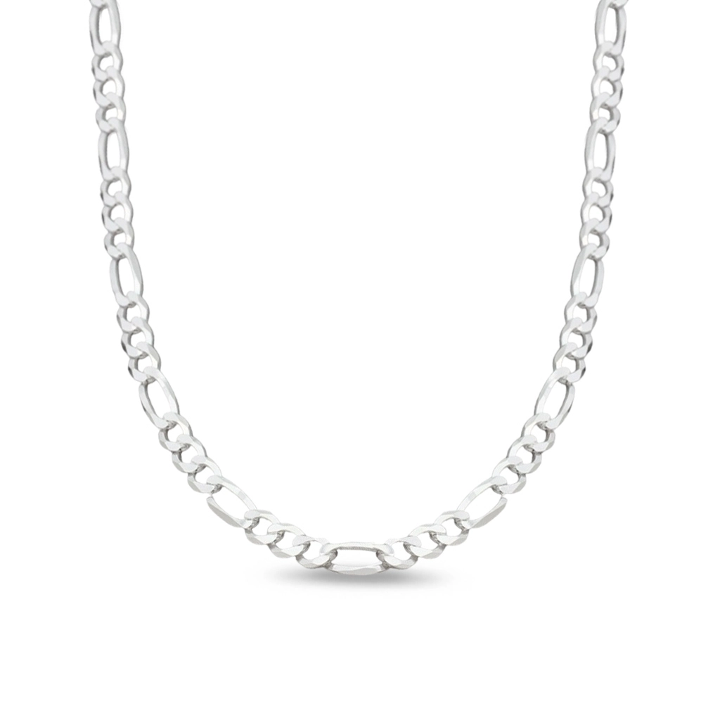 Corrente de Prata Fígaro Flat 60 cm