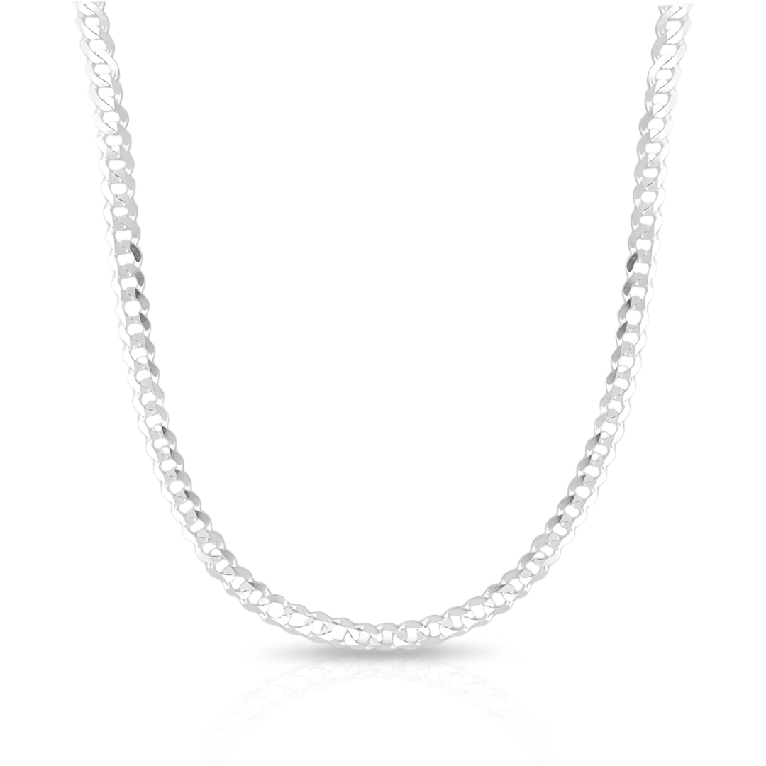 Corrente de Prata Gourmette Flat