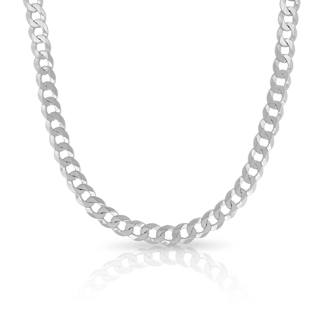 Corrente de Prata Linha Italiana Gourmette Flat 45 cm
