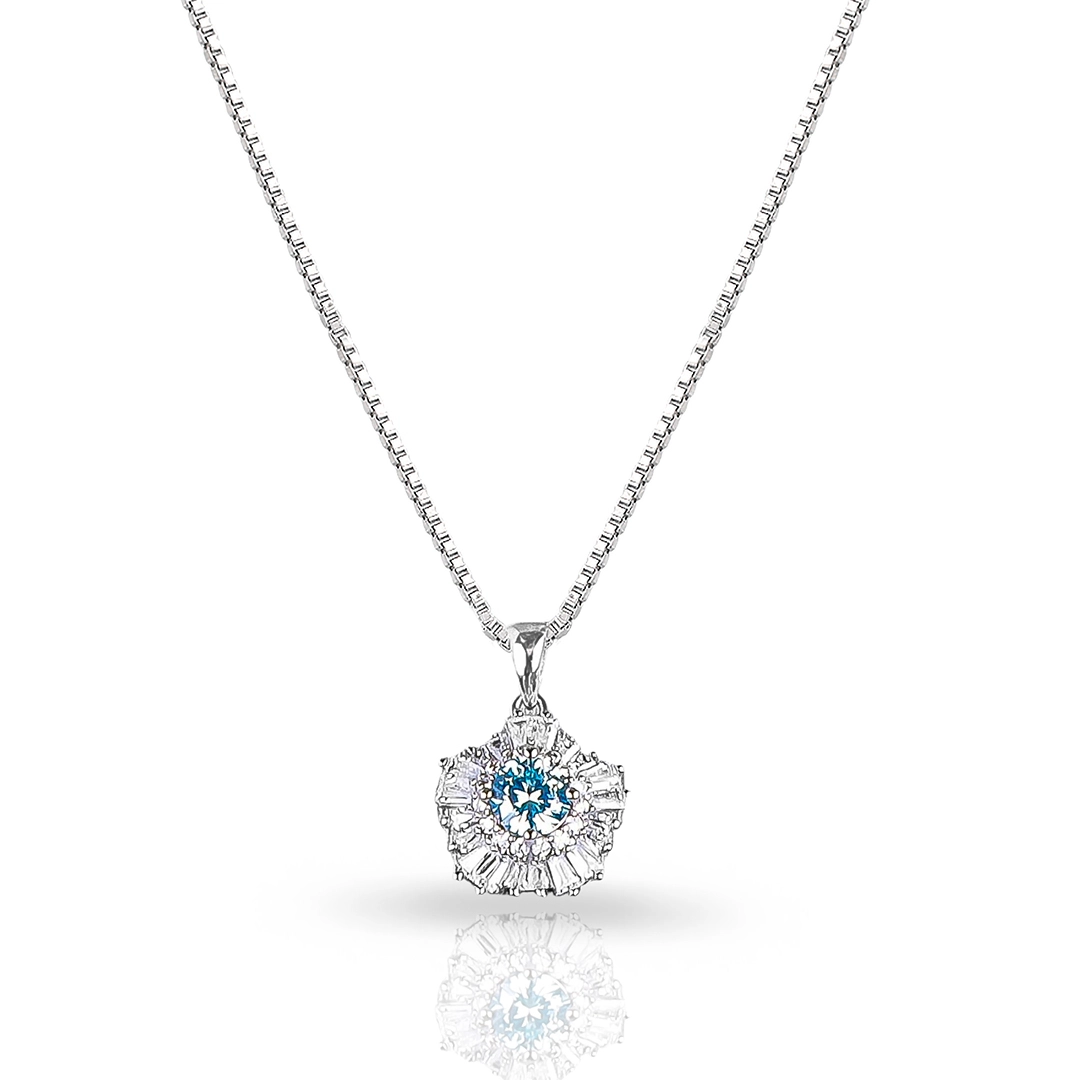 Gargantilha de Prata Blend Collection com Zircônias Cristal e Topázio