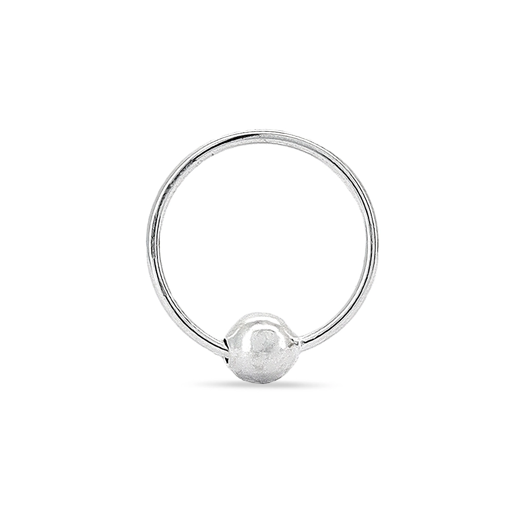 Piercing de Prata Argola com Esfera Espelhada