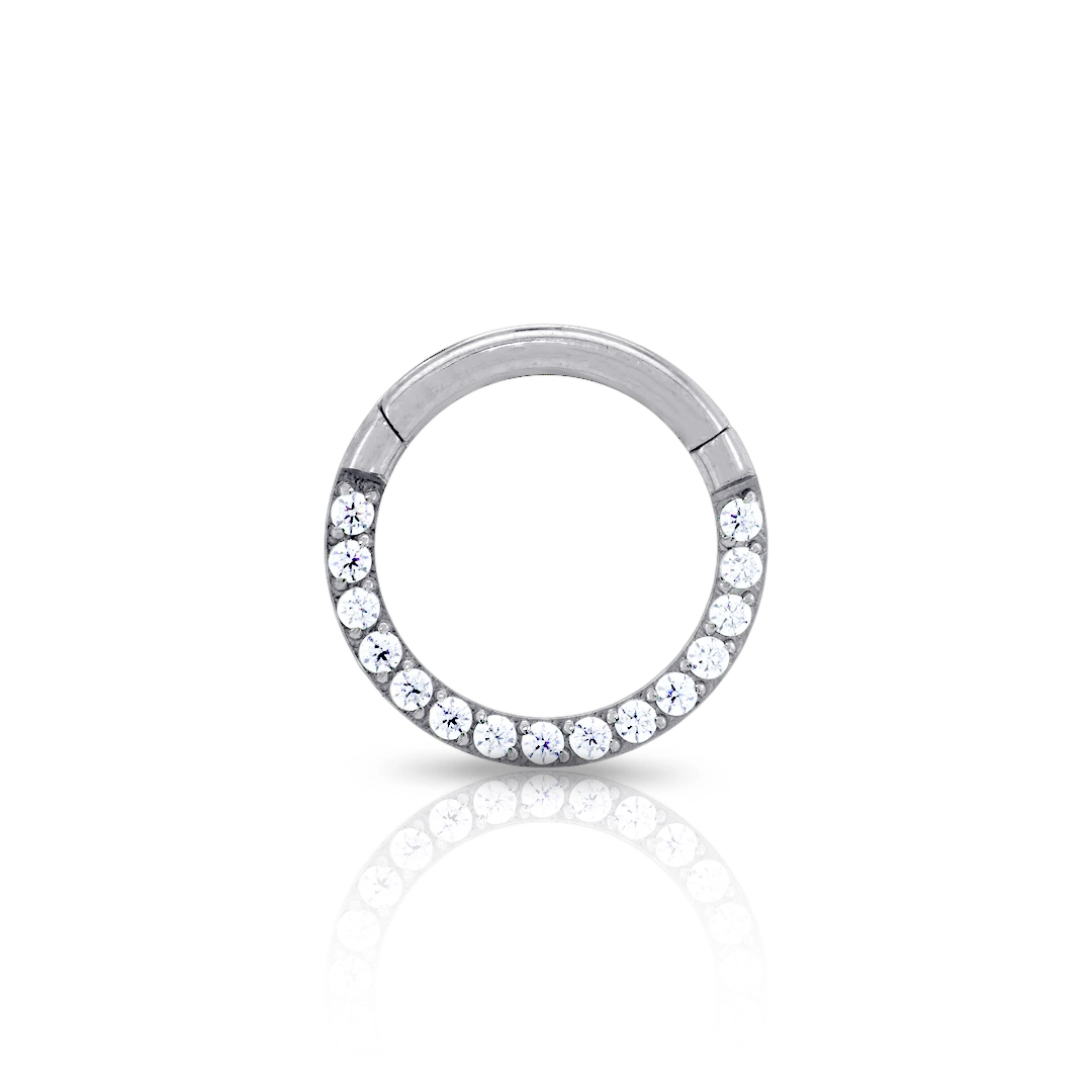 Piercing De Titanium Argola Com Zircônias Cristal