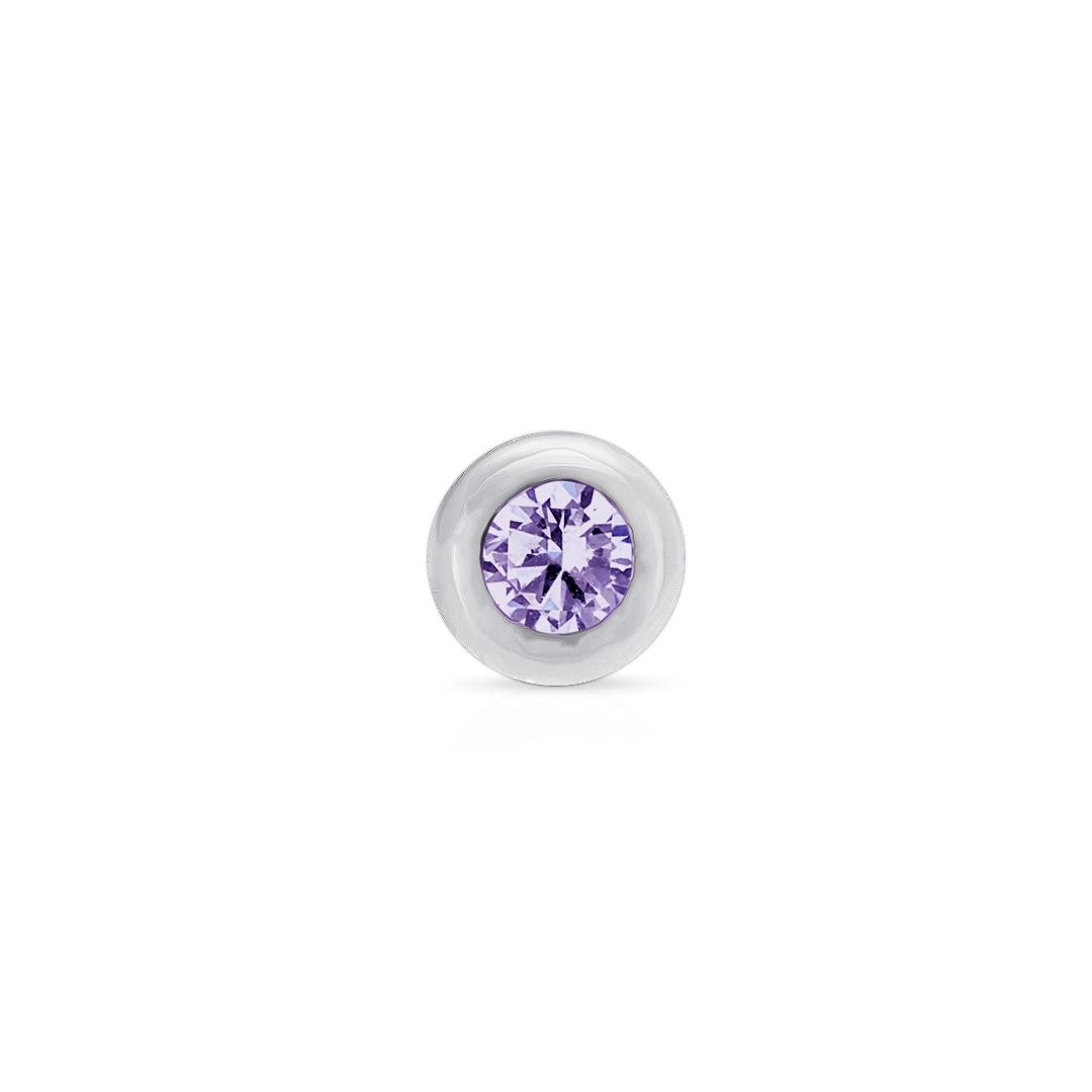 Piercing De Titanium Com Zircônia Ametista