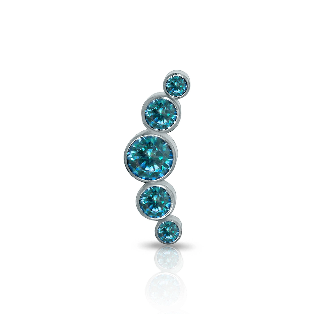Piercing De Titanium Com Zircônias Topázio