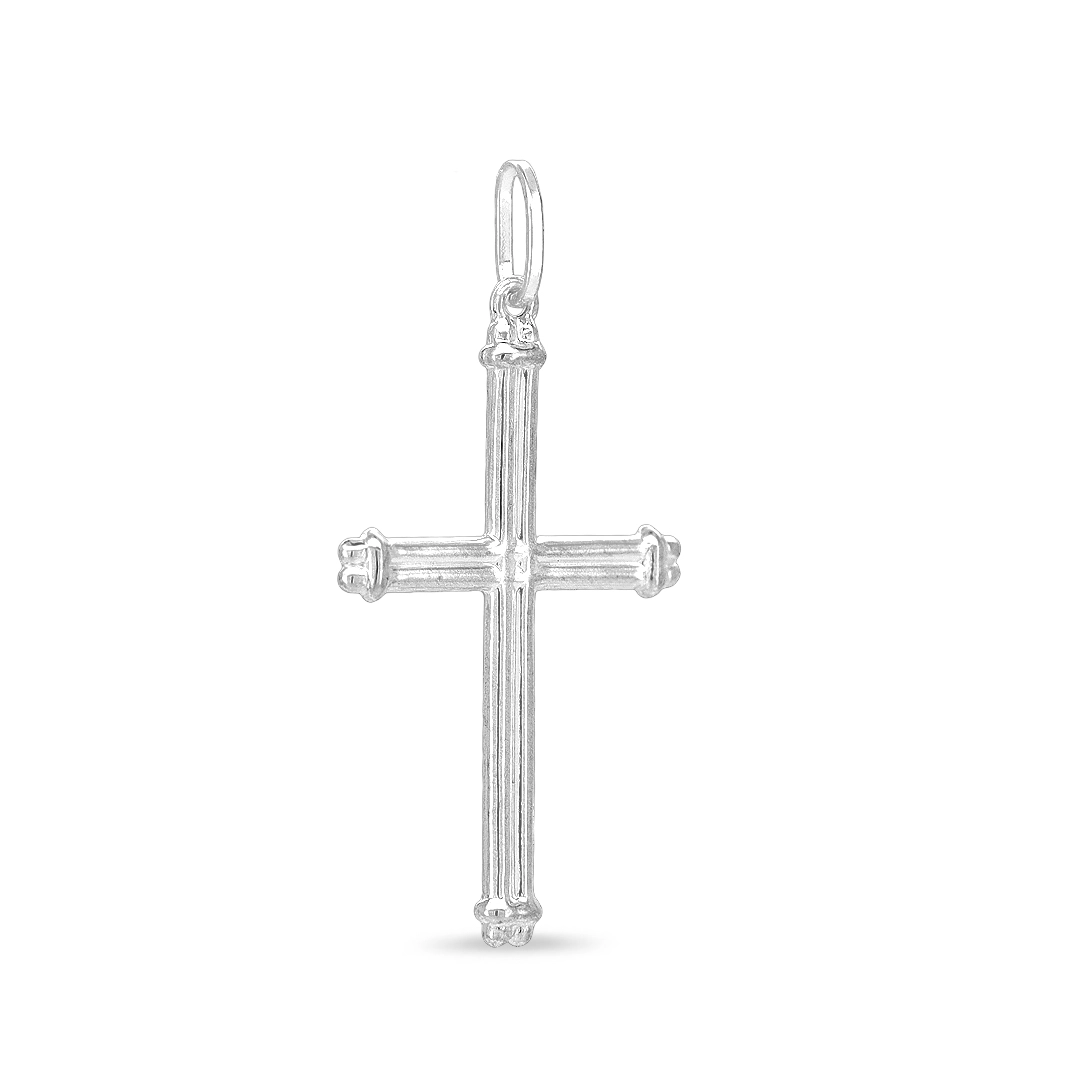Pingente de Prata Cruz Espelhada e Trabalhada