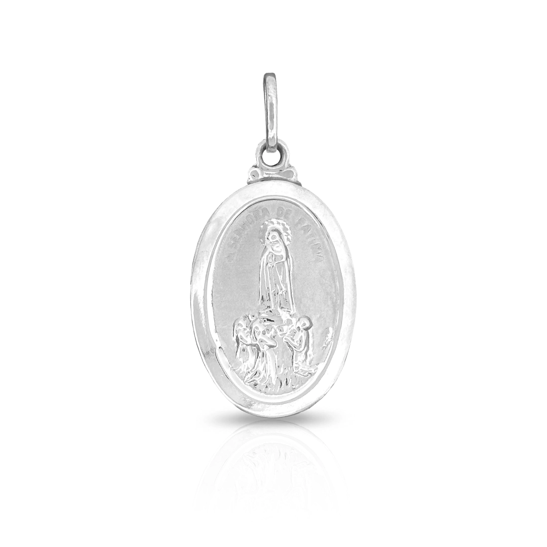 Pingente Medalha de Aço Nossa Senhora de Fátima