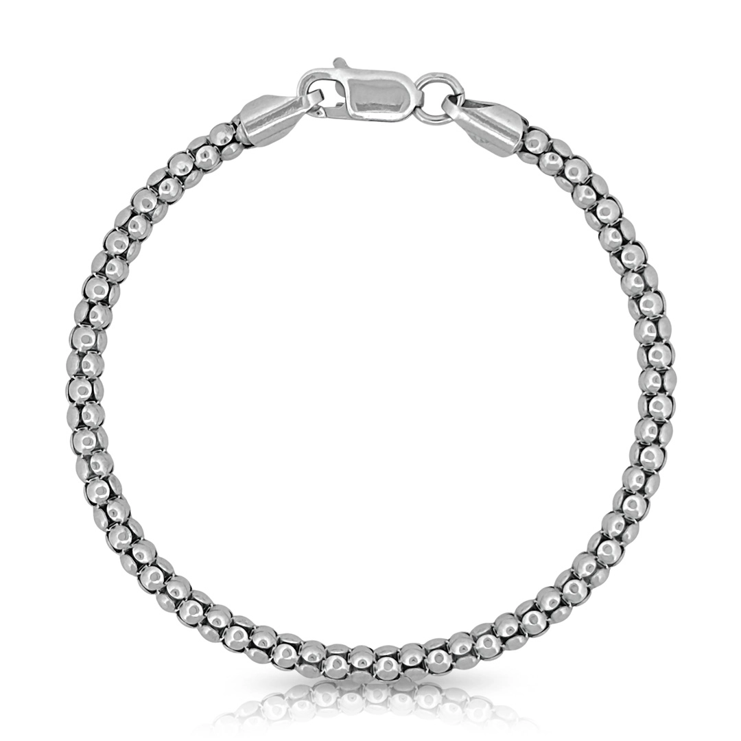 Pulseira de Prata em Malha Coreana