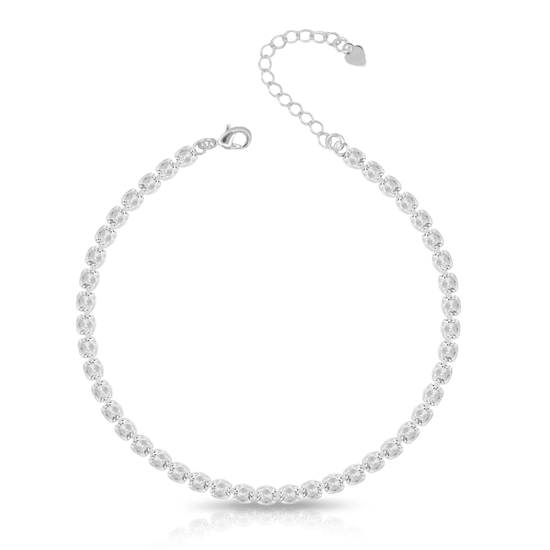 Pulseira de Prata Leve Riviera com Zircônias Cristal