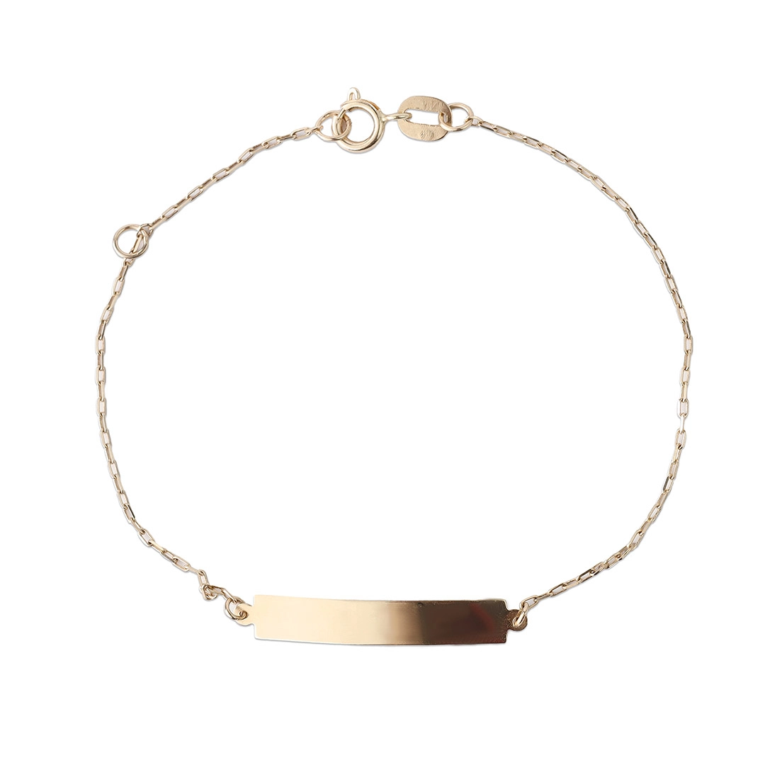 Pulseira em Ouro 18k Baby Gold com Placa